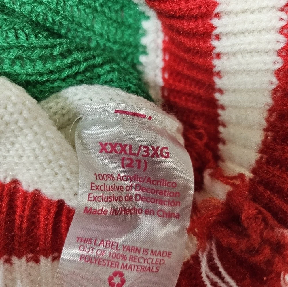 No Boundaries Santa's Favorite Red Sequin Ugly Sweater 100% Acrylic Sz XXXL